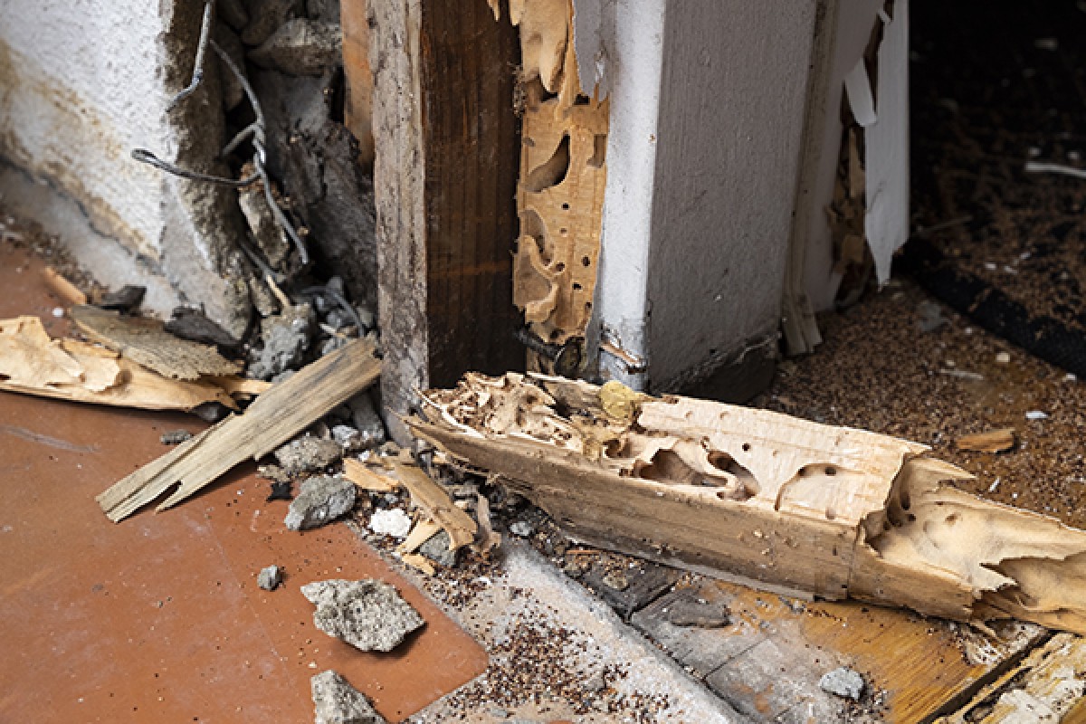 Wood damaged by termites